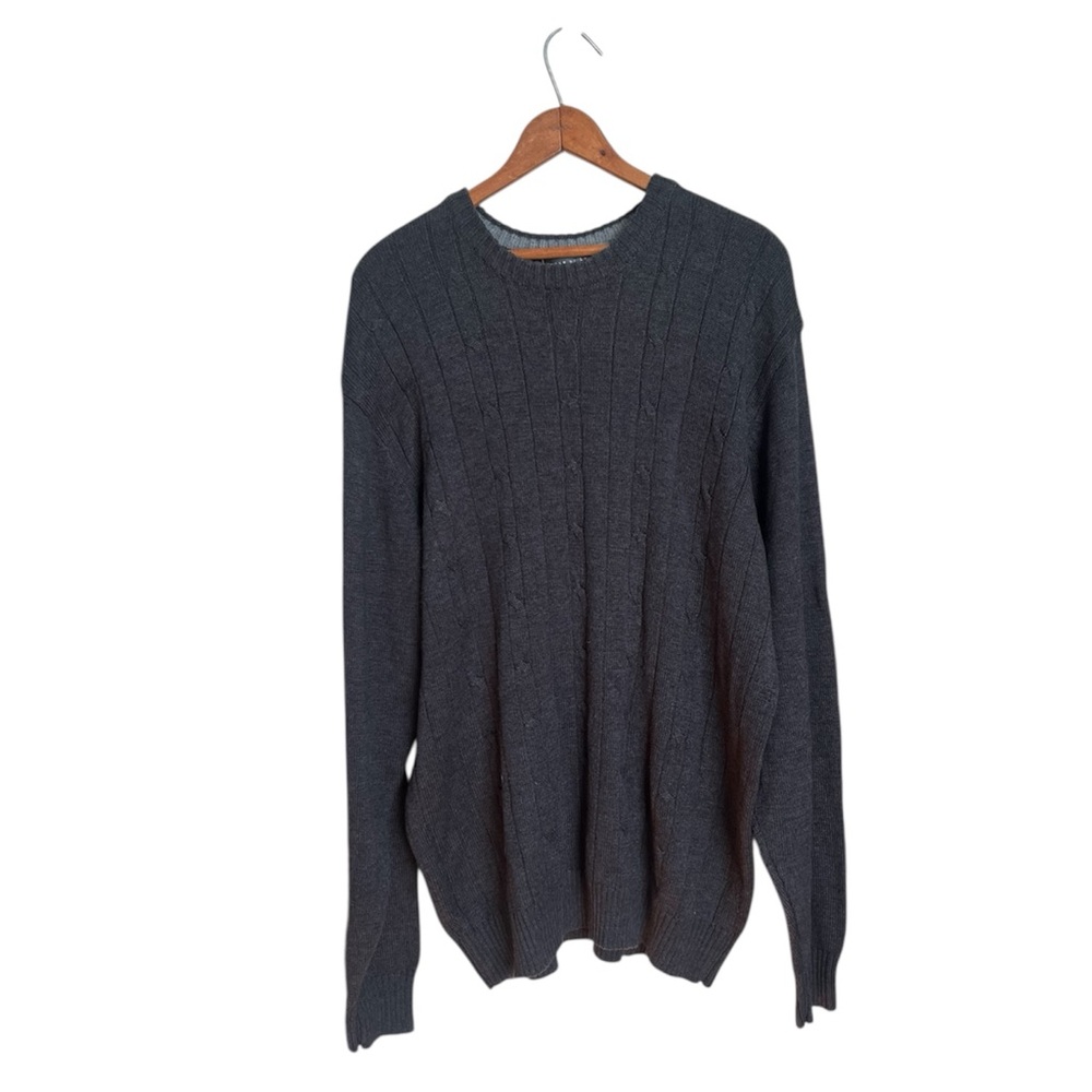 Oscar de la Renta Men’s cotton blend dark gray crewneck sweater xxl.